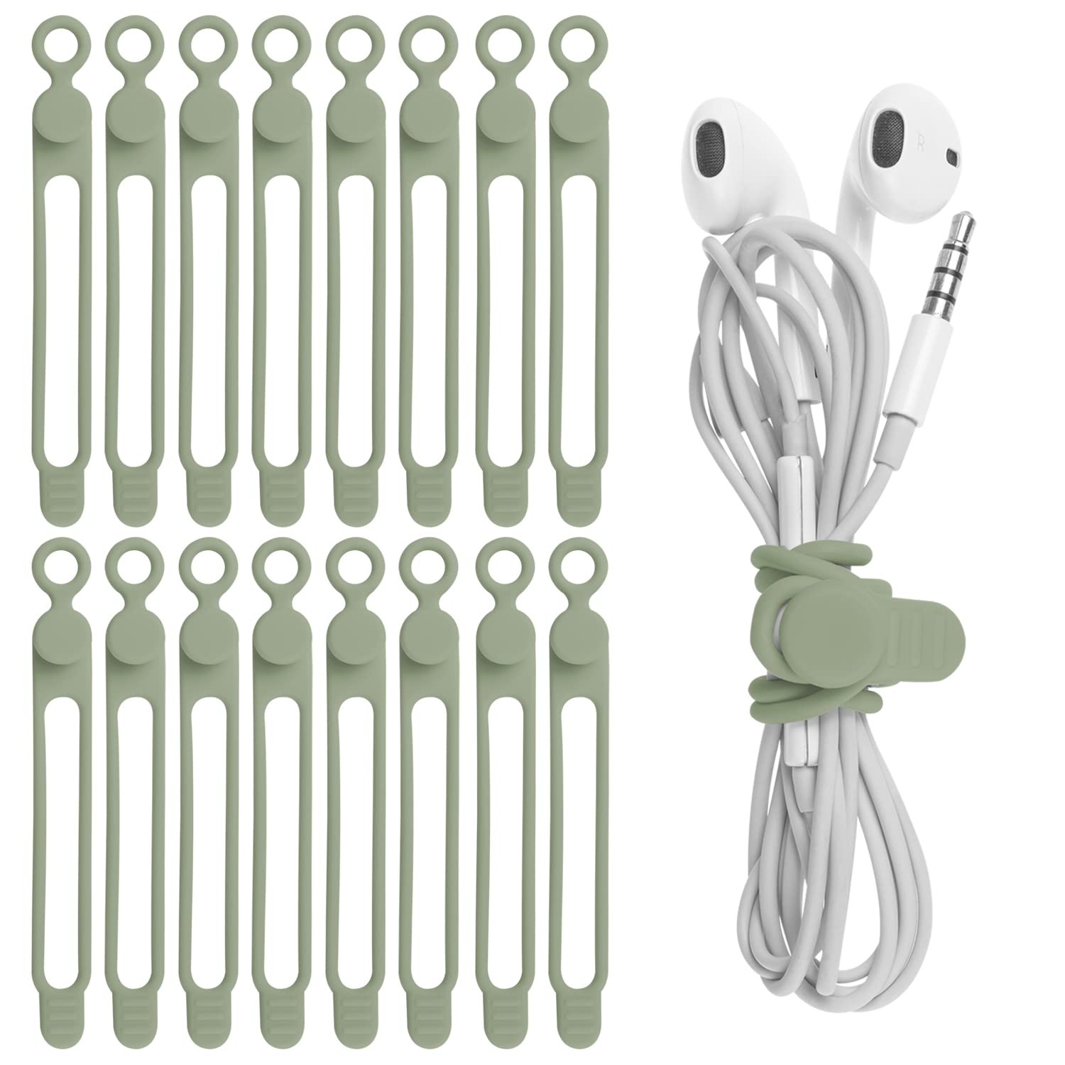 Silicone Cable Management Organizer Multipurpose Elastic Cord Organizer For Bundling And Fastening Cable Cords Wire Tie