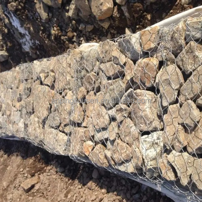 Easy Installation Gabion Basket Retaining Wall with Woven Mesh and 80x100mm Aperture
