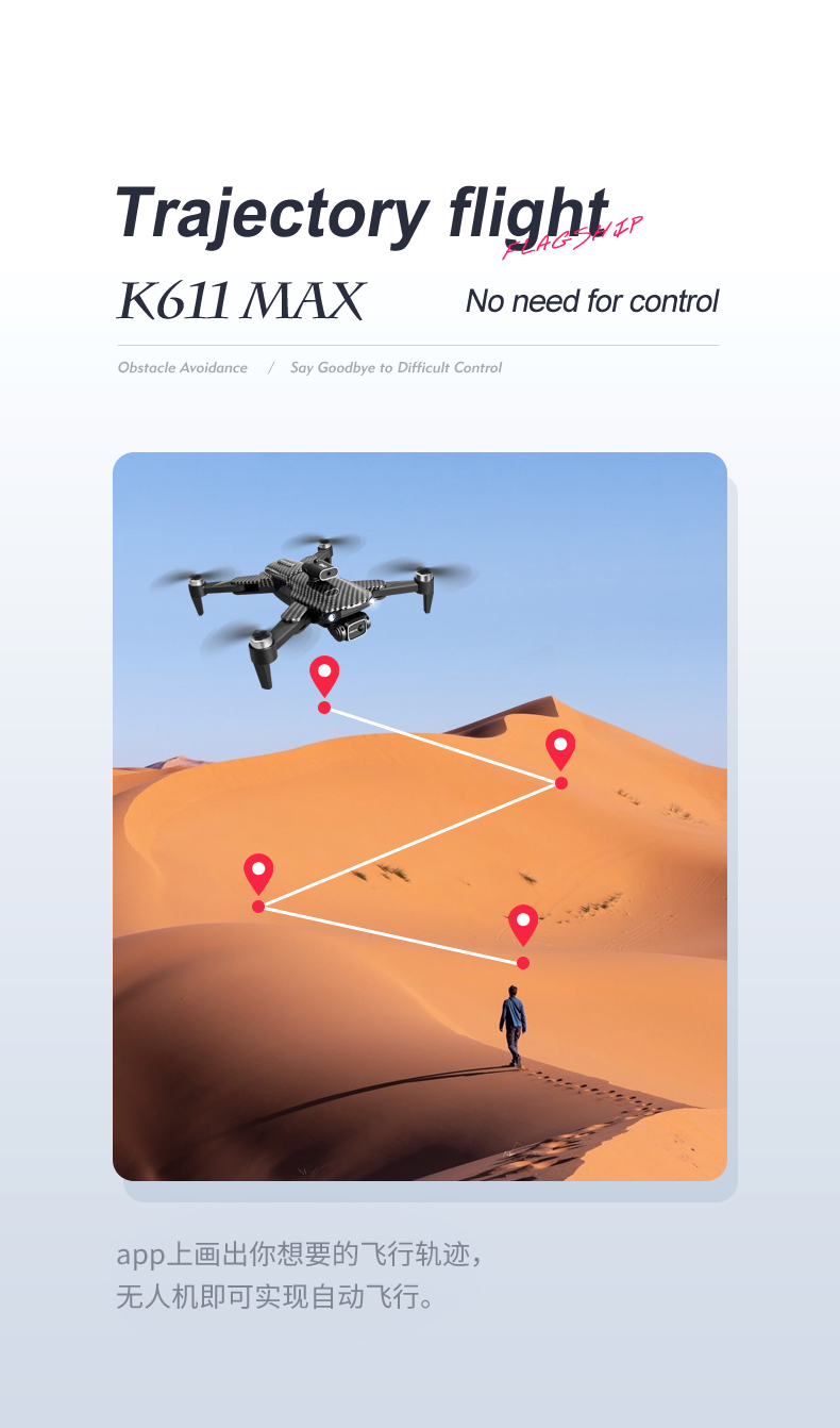 K818max 360 Degree Flip Drone Professional 4k Obstacle Avoidance Fpv Wifi Camera Electric for Intermediate Operators 122 g