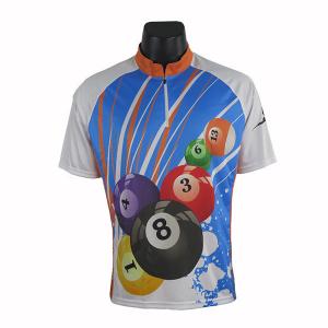 China Free Design New Style Blue Custom Short Sleeve Billiards Pool Jersey For Men wholesale