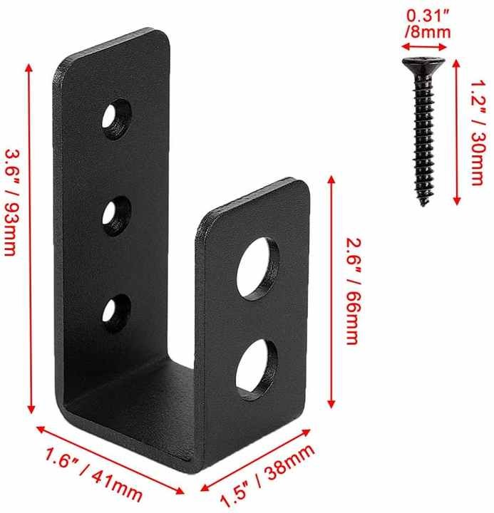 OEM Custom Black Powder Coated Stamping Metal U Shape Door Barricade Brackets