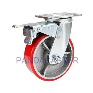 China 6 Inch Caster Wheels , Heavy Duty Swivel Casters With Double Lock Brake wholesale