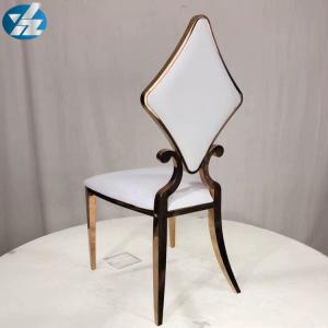 China Luxury 50X55X107 SS Diamond Wedding Golden Dining Chair OEM White wholesale