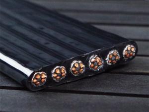 China Screened Copper Conductor Flat Electrical Cable , Flat Crane Cable PVC Insulation wholesale