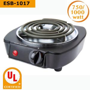 China Amazon Best Selling 750/1000 Watt Single Buffet Burner Electric Hot Plate, Black/Silver, UL, camping,school,travel stove wholesale