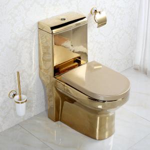 China Water Saving Sanitary Gold Toilet Set Washdown Flushing 720x370x800mm wholesale