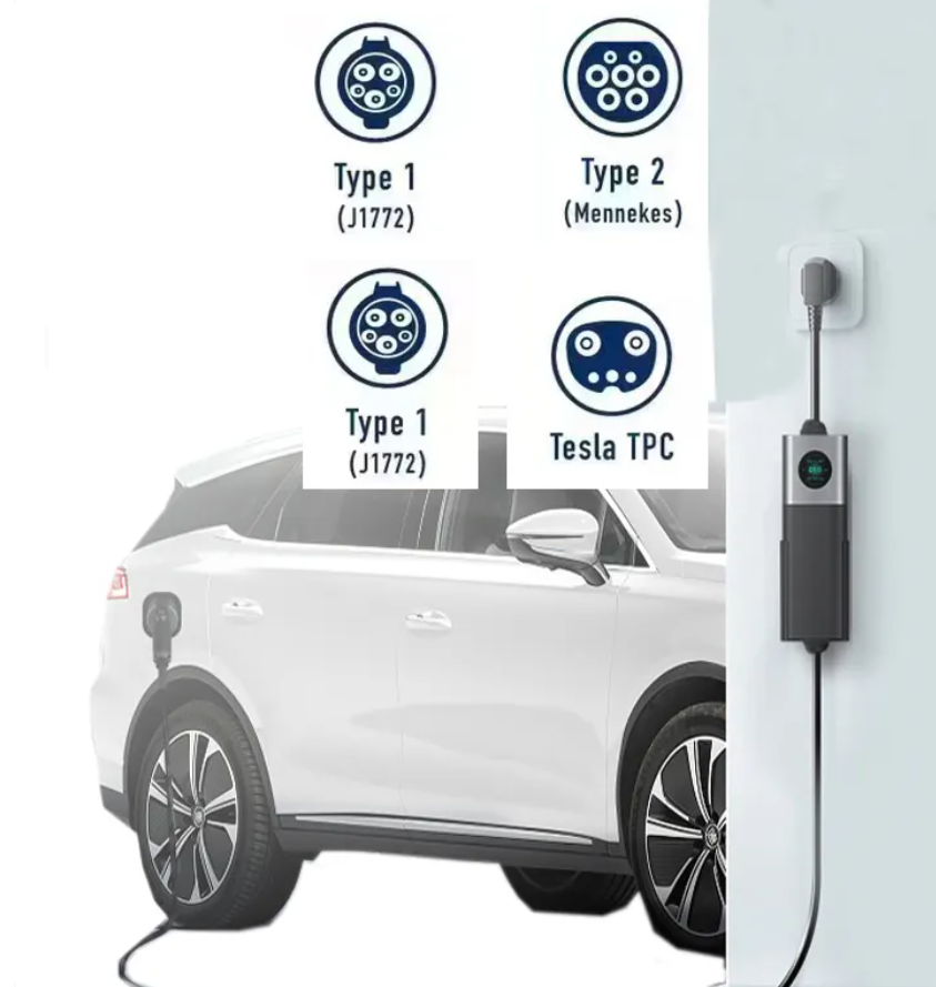 NACS 40A Tesla Portable EV Charger Level 2 Electric Car Mobile Charging Station