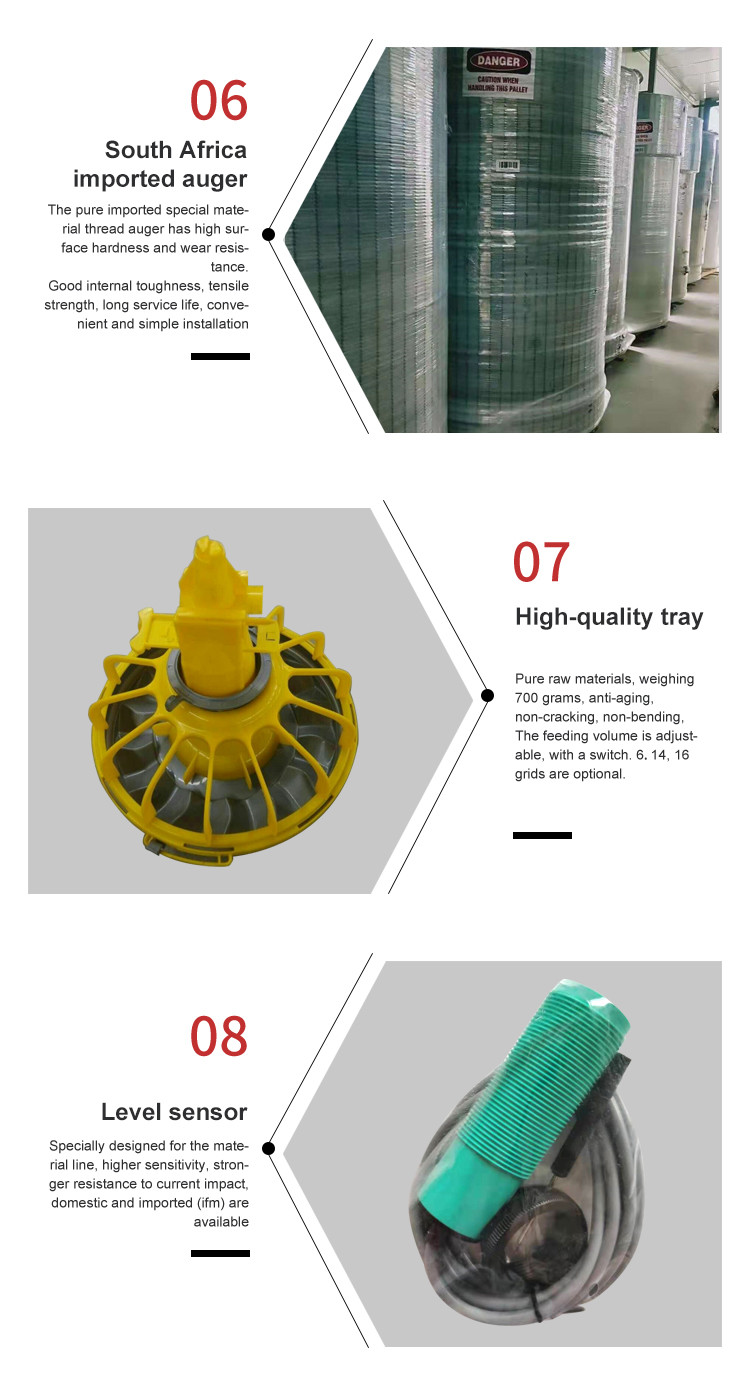 Automatic Stainless And Polypropylene 360mm Broilers Feeding System