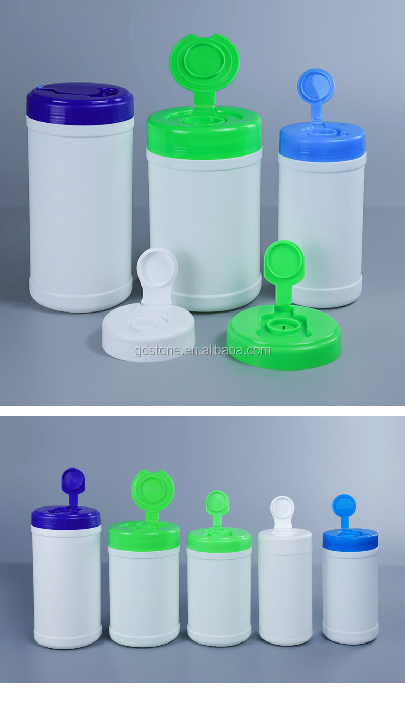 100% Virgin Material HDPE Plastic Wet Wipe Bucket 80 Pieces