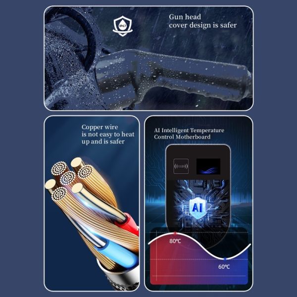 Commercial AC Charger 7KW EV Type 2 EV Car 14KW Intelligent Voice-Controlled Charger IP55 Safe EV Charger AC With Load Balance