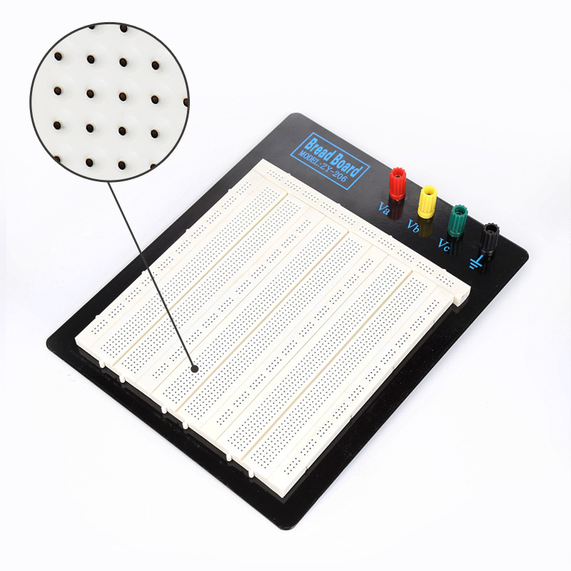 3 Terminal Strips Round Hole Breadboard ABS Material 2420 Tie Points