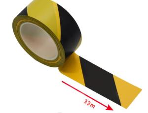 China Clean Room ESD Products Ground Warning Esd PVC Floor Marking Tape Yellow Black wholesale