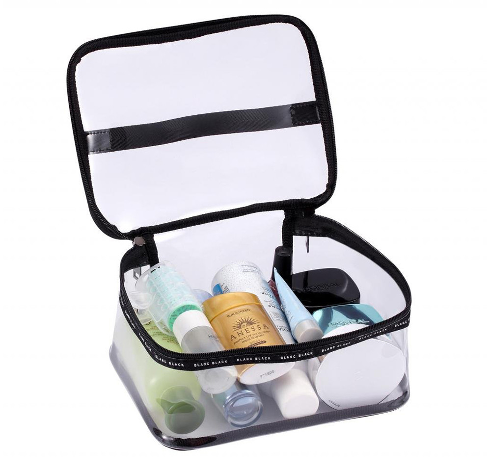 Double Zipper Travel Transparent PVC Cosmetic Bag