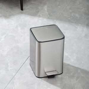 China 3L 5L Stainless Steel Bathroom Pedal Trash Can Household Waste Bin Soft Close wholesale