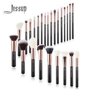China Jessup 25pcs Black/Rose gold Pro Makeup Brushes Set Oem Makeup Manufacturer Makeup Accessories Wholesale T155 wholesale