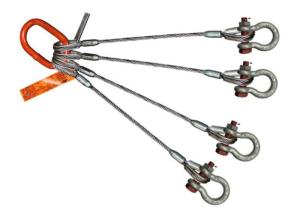 China Oem Flat Eye 12mm Wire Rope Lifting Slings Stainless Steel With Shackle wholesale