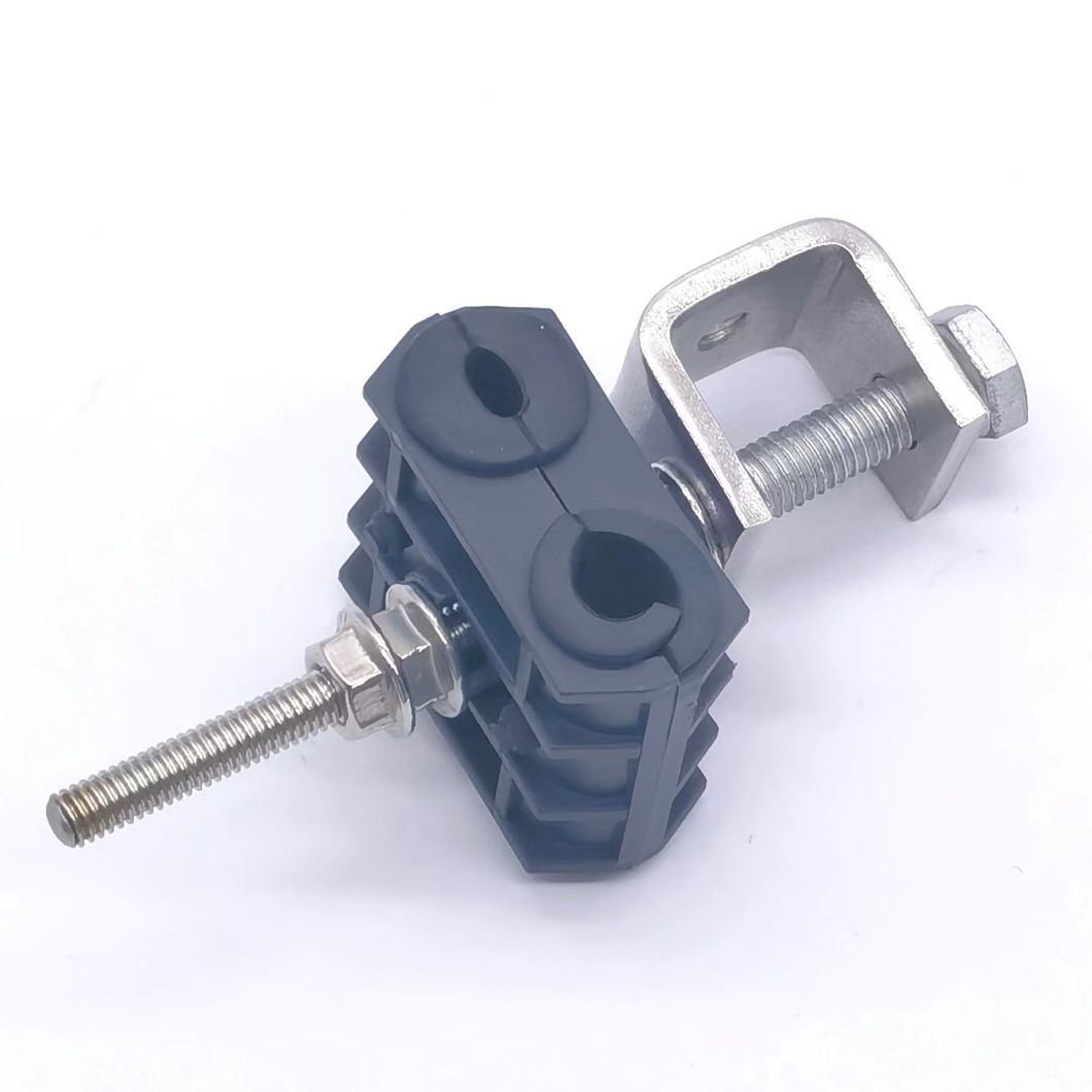 Round Type ADSS Optical Cable Fitting Fiber Optic J Hook Suspension Clamp