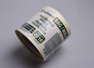 China Print Eco friendly strong adhesive paper barcode household waste tracking sticker labels roll wholesale