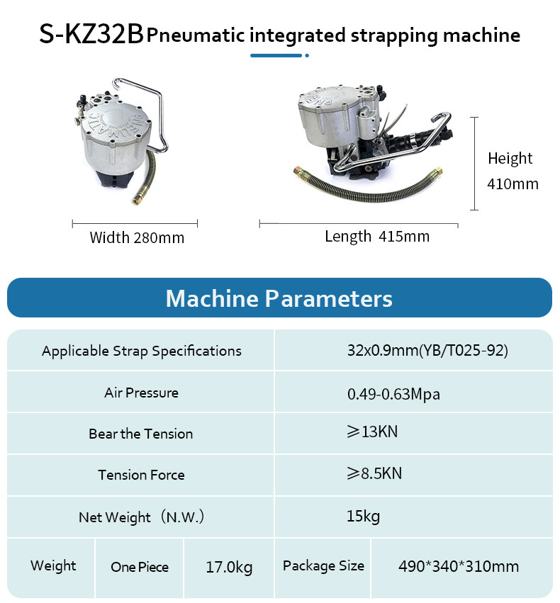 Pneumatic Hand Metal Banding Machine Strapping Tools Combination
