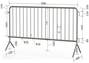 China Hot sale road safety metal pedestrian used crowd control barrier wholesale
