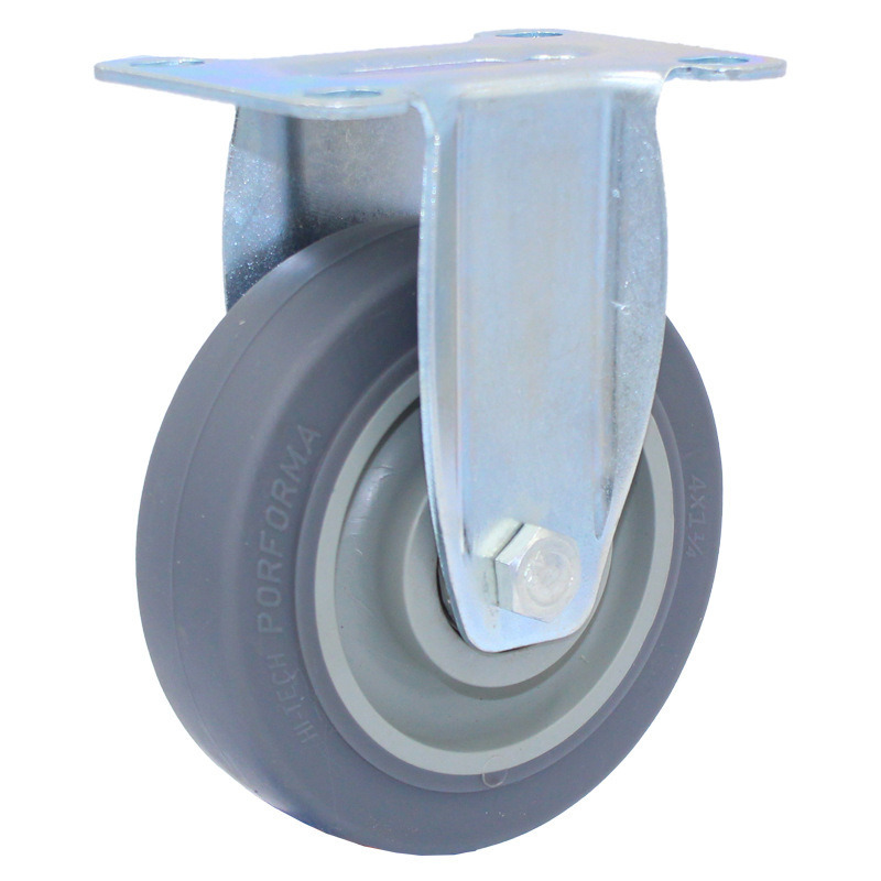 90kg-130kg 3inch to 5inch Industry Trolley Grey Polyurethane Plastic Castor