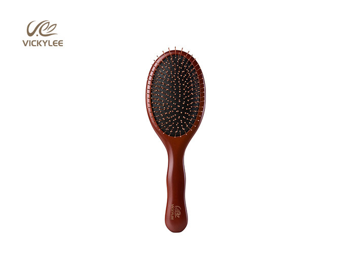 Red Wooden Handle 9.36 Inch Soft Paddle Brush For Hair