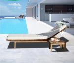 Customized Luxury Pool Teak Wood Lounge Chair With Wheels Lesiure Bed