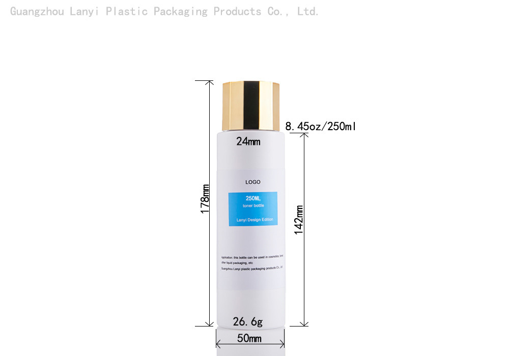 White Cylinder 8.45oz 250ml Plastic Lotion Spray Bottle
