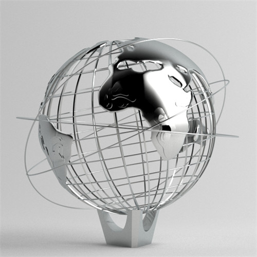 Engine Modeling Sculpture Furniture Art Mirror Surface Round Stainless Steel Table