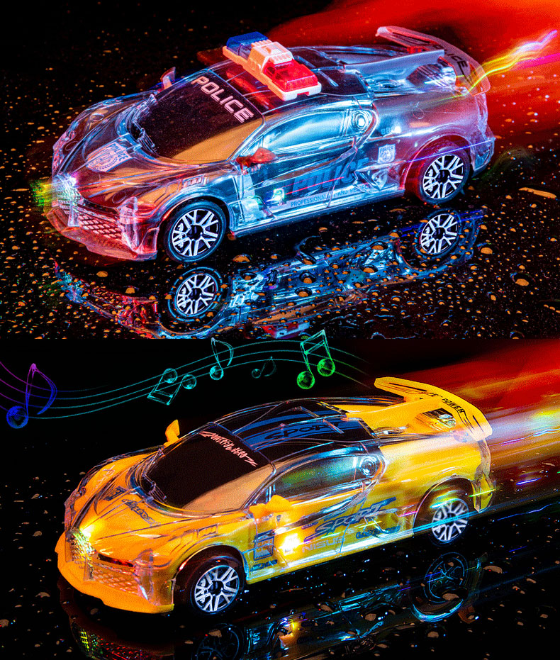 Friction Toy Car with Inertial Rebound Electric Function and Luminous Alloy Material