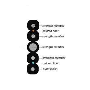 China KEXINT GJYXBCH Fiber Optic Drop Cable Outdoor 5 Steel Wire 2 Core Butterfly Cable wholesale