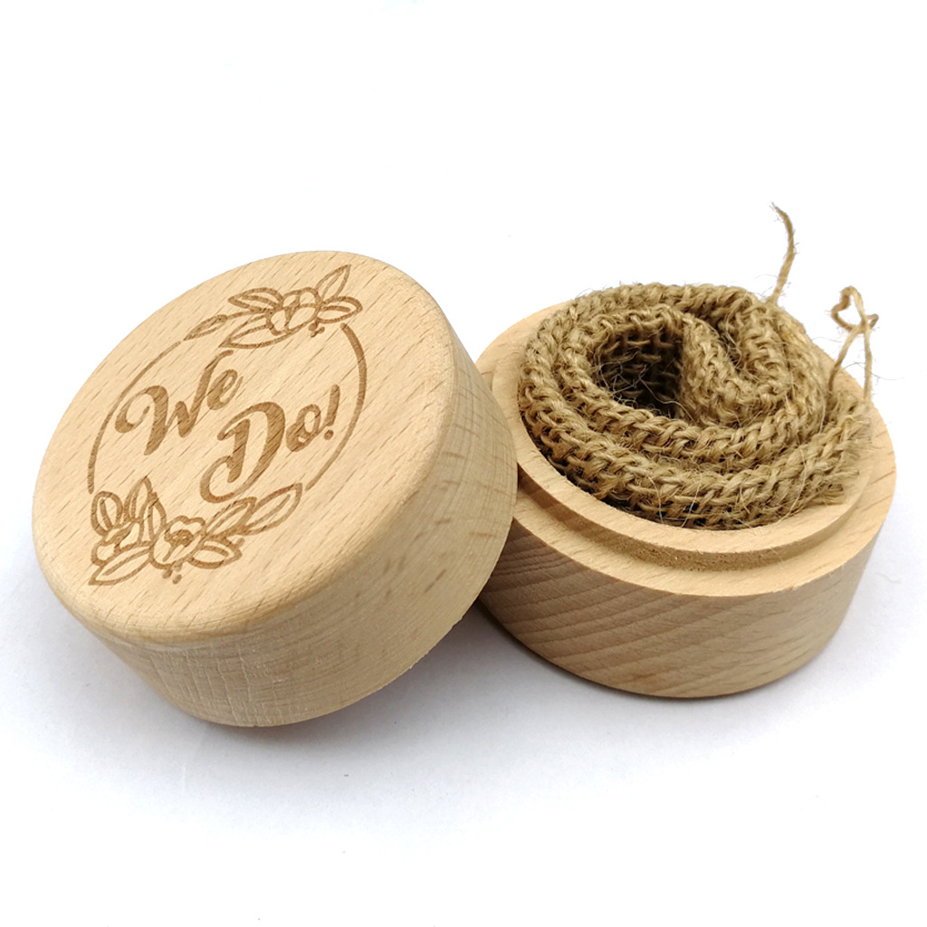 Cylindrical Rainproof Wooden Box Packaging Ultraportable Recycled