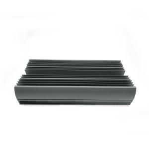 China Aluminum Housing Heat Sink Extrusion Profiles Black Powder Coating wholesale