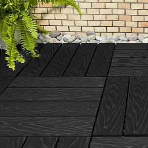 China Outdoor Square Wood Deck Tiles Weather Resistant Interlocking Design wholesale