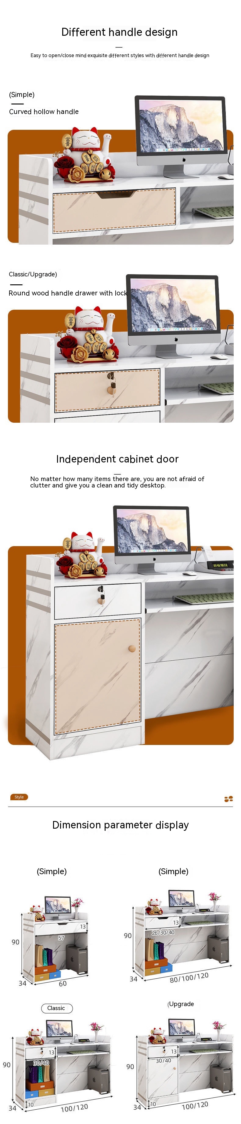 Shopping Center Usage Scenarios Simple Modern Cashier Desk for Company Reception Desk