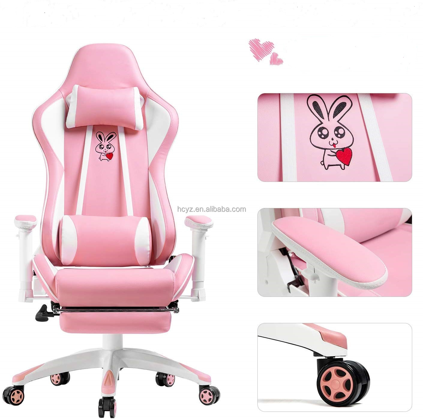 Customized Anji Anime Leather Ergonomic Recliner for Girls' Gaming Comfort and Style