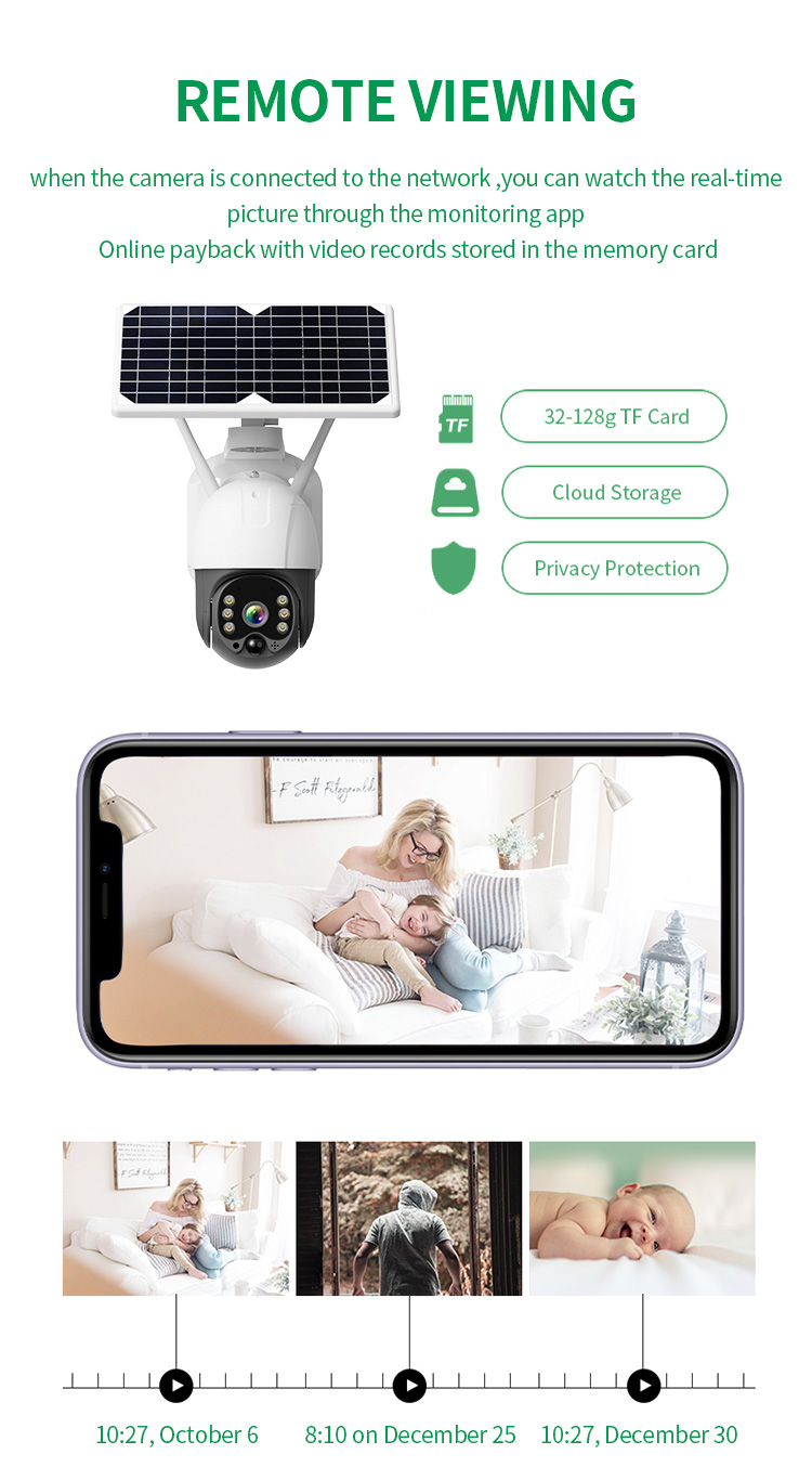 HD 1080P 4G WIFI Tuya Night Vision Wireless Solar Camera Two Way Audio Solar Waterproof