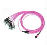 OM4 Fiber Optic MPO To ST , MPO Connector Fiber 125um For Communication