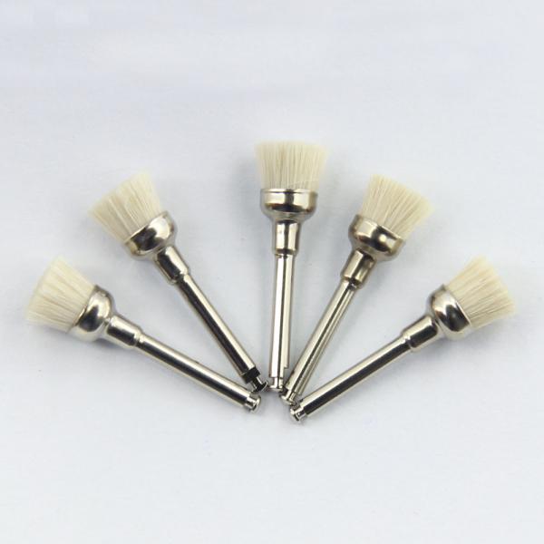 Hygiene Goat Hair Dental Prophy Brush White Color Soft Cup Shape For Polishing