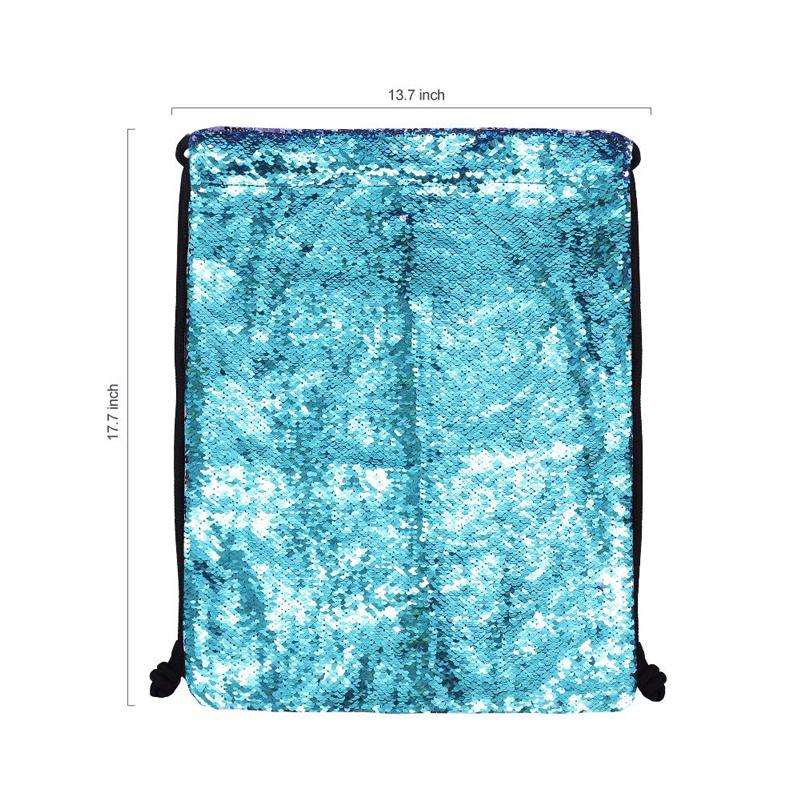 Reversible Mermaid Sequin Drawstring Bag , Draw Strap Backpack Reversible For Girls