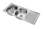 1200x500mm SUS201 Two Bowl Kitchen Sink With 1 Drainboard