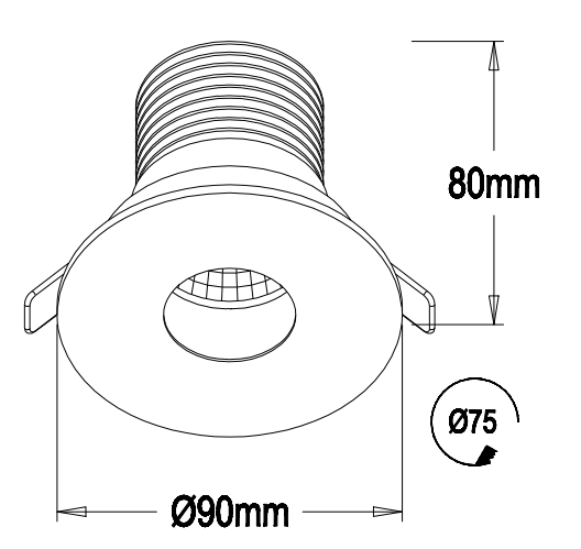 7W 330lm High effeciency cut out 75mm of Dali dimmable Led downlight with TUV certificate