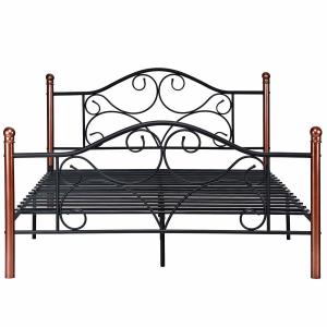 China OEM Fashion Furniture King Size Iron Bed Electrostatic Powder Coating wholesale