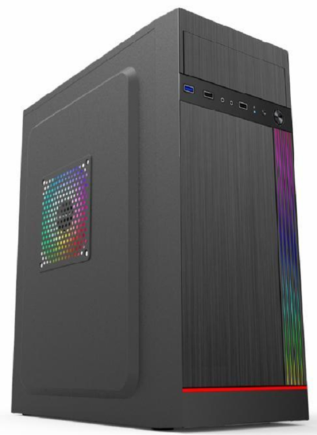 Mid-Tower ATX Computer Case with SPCC 0.35mm Construction Supports ATX Micro-ATX Mini-ATX and Features Multiple Cooling Fans