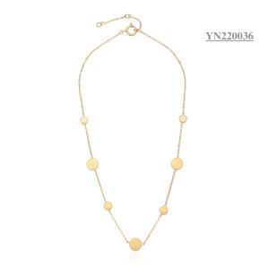 China Luxury 14k Stainless Steel Fashion Necklaces 7 White Shell Inlaid Necklaces wholesale