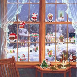 China Transparent PVC Snowman Window Stickers 0.1mm Merry Christmas Gift Stickers wholesale