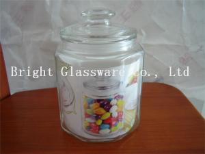 China big glass storage jar with lid, glass container cheap wholesale