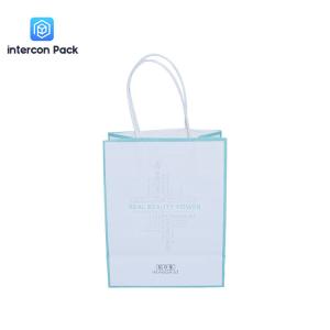 China 120gsm White Flat Bottom Paper Bags Bioldegradable Shopping Paper Bags With Logo wholesale