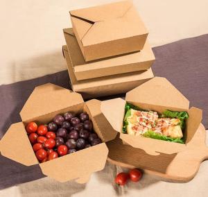 China Food Grade Disposable PE Coated Packaging Cardboard Lunch Box wholesale