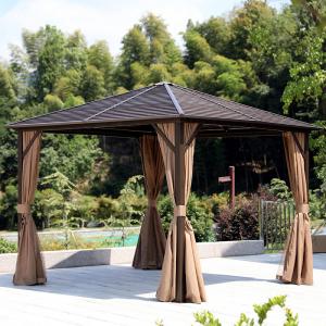 China 3x5m 5x3m Metal Roof Gazebo Outdoor Garden With Curtains And Mesh Cover wholesale